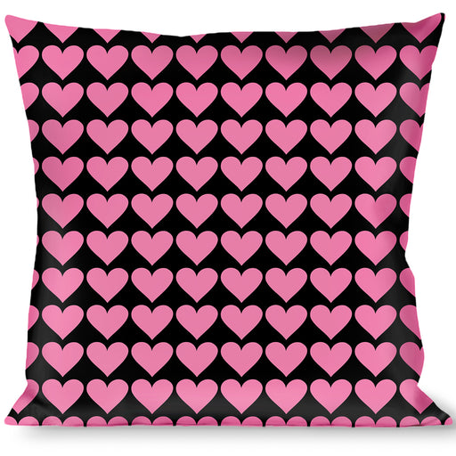 Buckle-Down Throw Pillow - Mini Hearts Black/Pink Throw Pillows Buckle-Down   