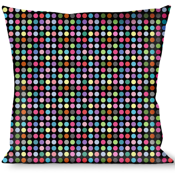 Buckle-Down Throw Pillow - Mini Polka Dots Black/Multi Color Throw Pillows Buckle-Down   