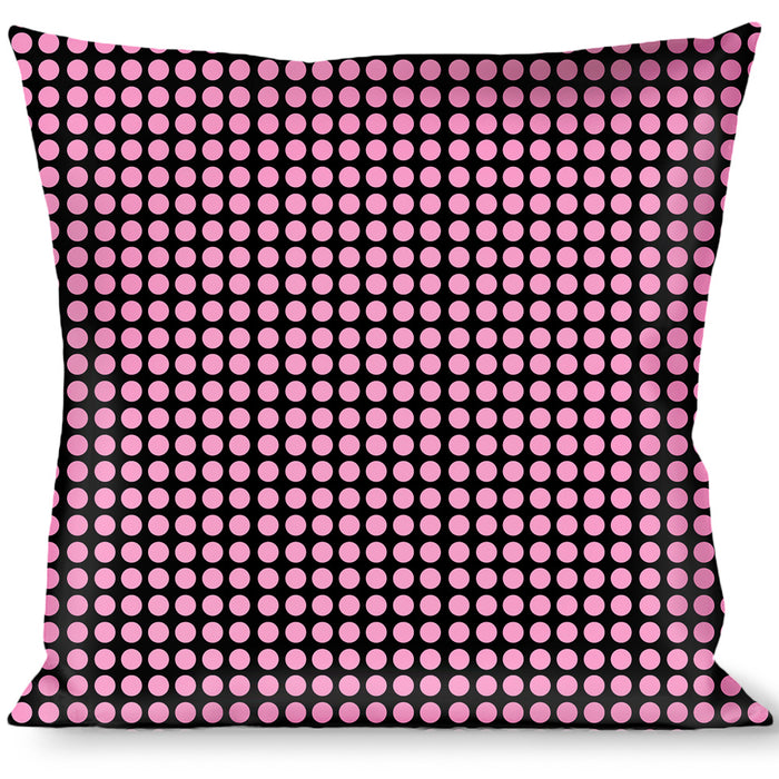 Buckle-Down Throw Pillow - Mini Polka Dots Black/Pink Throw Pillows Buckle-Down   