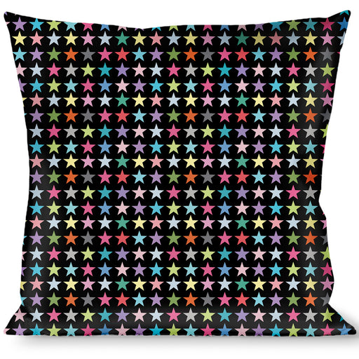 Buckle-Down Throw Pillow - Mini Stars Black/Multi Color Throw Pillows Buckle-Down   