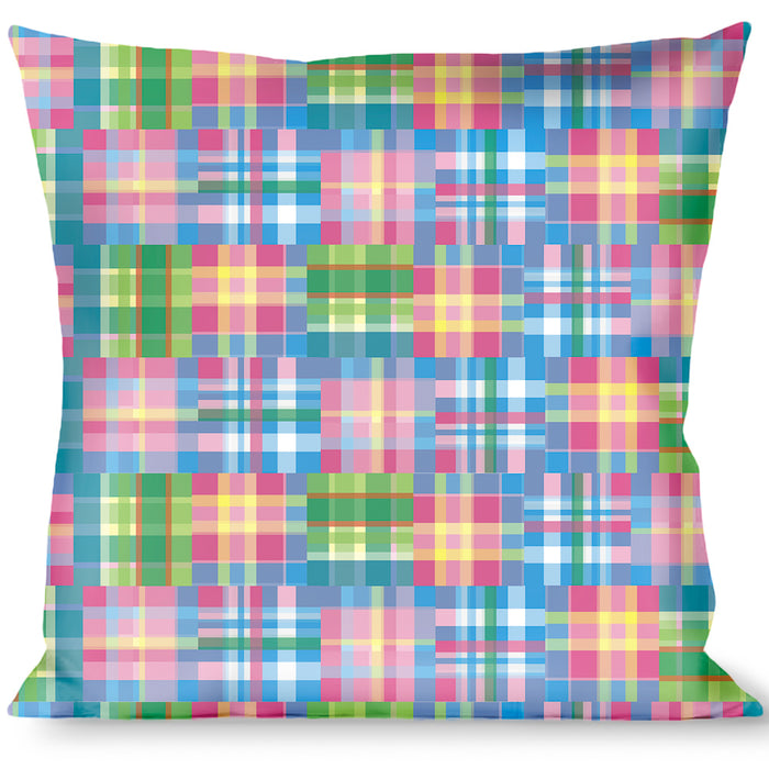 Buckle-Down Throw Pillow - Madras Plaid Pink Throw Pillows Buckle-Down   