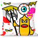 Buckle-Down Throw Pillow - Monsters White Throw Pillows Buckle-Down   