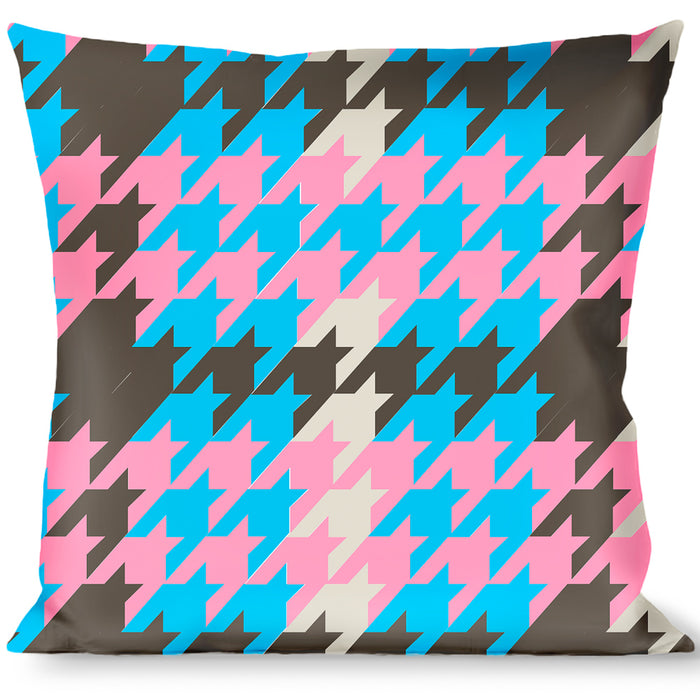 Buckle-Down Throw Pillow - Mini Houndstooth Gray/Baby Blue/Pink Throw Pillows Buckle-Down   