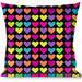 Buckle-Down Throw Pillow - Mini Hearts Black/Multi Neon Throw Pillows Buckle-Down   