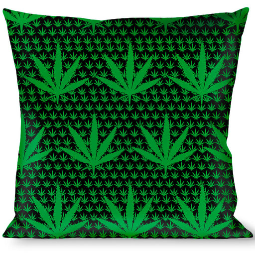 Buckle-Down Throw Pillow - Marijuana Garden Black/Green Throw Pillows Buckle-Down   
