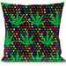 Buckle-Down Throw Pillow - Marijuana Garden Black/Multi Color Throw Pillows Buckle-Down   