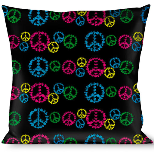Buckle-Down Throw Pillow - Multi Marijuana Peace Black/Multi Color Throw Pillows Buckle-Down   