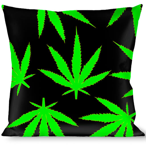 Buckle-Down Throw Pillow - Marijuana Reflection Black/Yellow/Green Throw Pillows Buckle-Down   