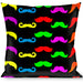 Buckle-Down Throw Pillow - Mustaches Black/Multi Color Throw Pillows Buckle-Down   