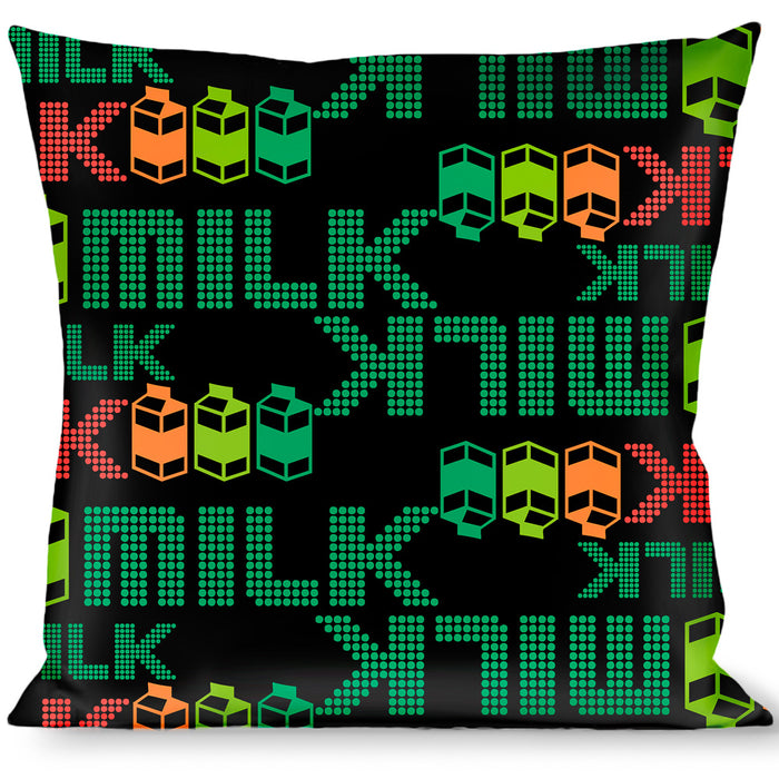 Buckle-Down Throw Pillow - MILK/Cartoons Black/Multi Color Throw Pillows Buckle-Down   