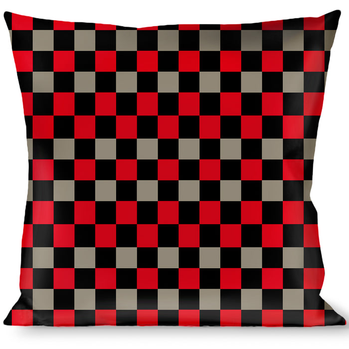 Buckle-Down Throw Pillow - Mini Checker Black/Gray/3 Red Throw Pillows Buckle-Down   