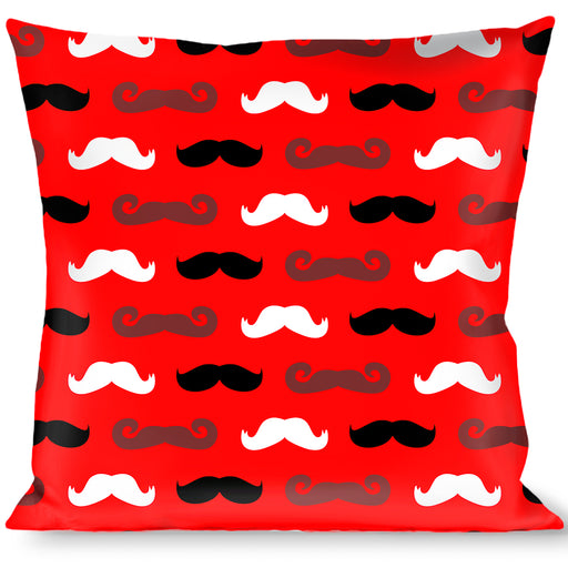 Buckle-Down Throw Pillow - Mustaches Red/Brown/White/Black Throw Pillows Buckle-Down   
