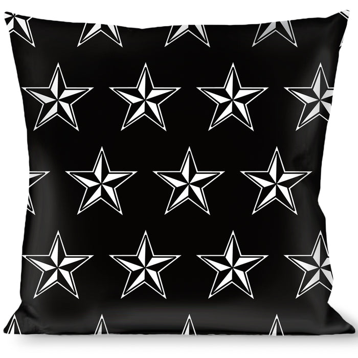 Buckle-Down Throw Pillow - Nautical Star Black/White Throw Pillows Buckle-Down   