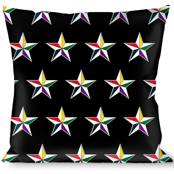 Buckle-Down Throw Pillow - Nautical Star Black/White/Multi Color Throw Pillows Buckle-Down   