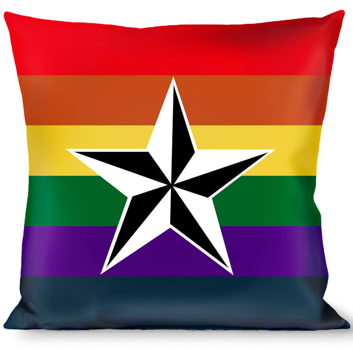 Buckle-Down Throw Pillow - Nautical Star Rainbow/White/Black Throw Pillows Buckle-Down   