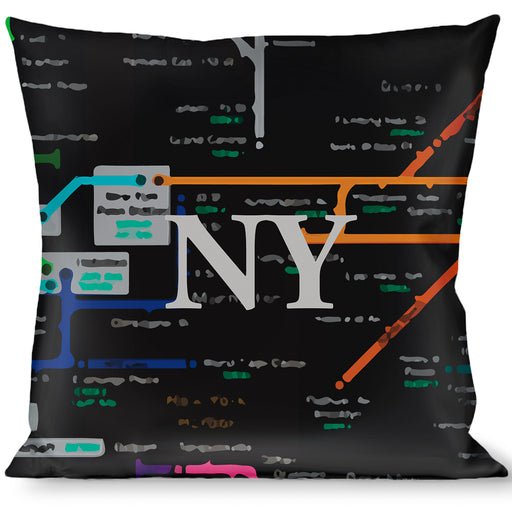 Buckle-Down Throw Pillow - New York Subway Throw Pillows Buckle-Down   