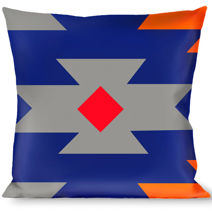 Buckle-Down Throw Pillow - Navajo Gray/Blue/Orange/Black Throw Pillows Buckle-Down   