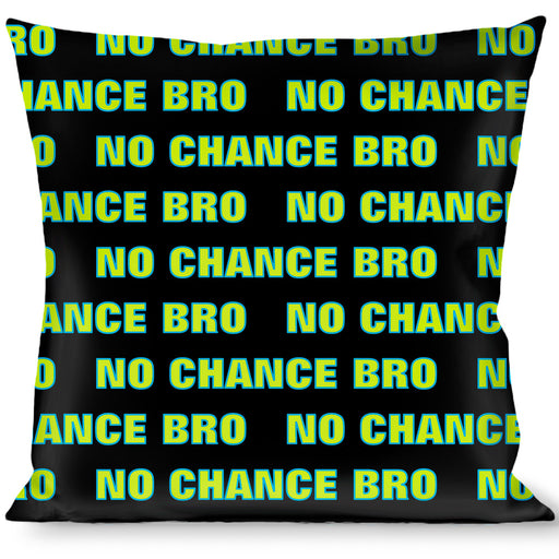 Buckle-Down Throw Pillow - NO CHANCE BRO Black/Turquoise/Green Throw Pillows Buckle-Down   