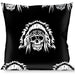 Buckle-Down Throw Pillow - Native American Skull Black/White Throw Pillows Buckle-Down   