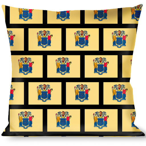Buckle-Down Throw Pillow - New Jersey Flags/Black Throw Pillows Buckle-Down   