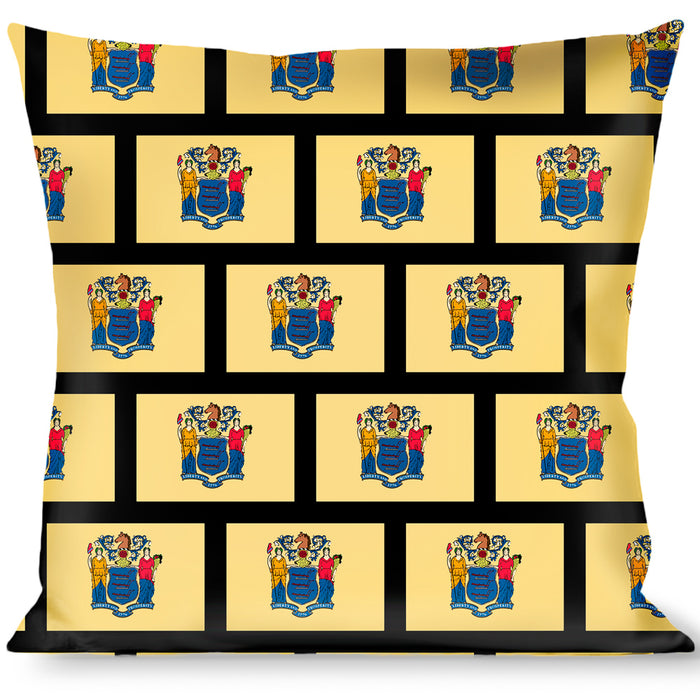 Buckle-Down Throw Pillow - New Jersey Flags/Black Throw Pillows Buckle-Down   