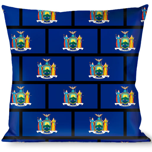 Buckle-Down Throw Pillow - New York Flags/Black Throw Pillows Buckle-Down   
