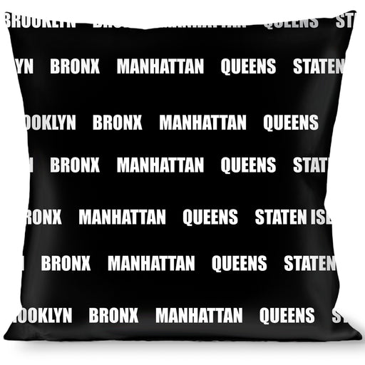 Buckle-Down Throw Pillow - New York's Five Burroughs Bold Black/White Throw Pillows Buckle-Down   