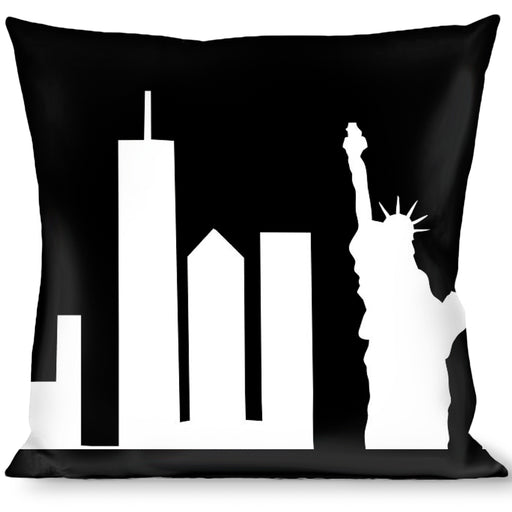 Buckle-Down Throw Pillow - New York Solid Skyline Black/White Throw Pillows Buckle-Down   