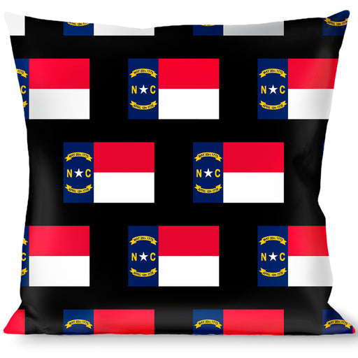 Buckle-Down Throw Pillow - North Carolina Flag/Black Throw Pillows Buckle-Down   
