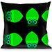 Buckle-Down Throw Pillow - Owls Spin Black/Green Throw Pillows Buckle-Down   