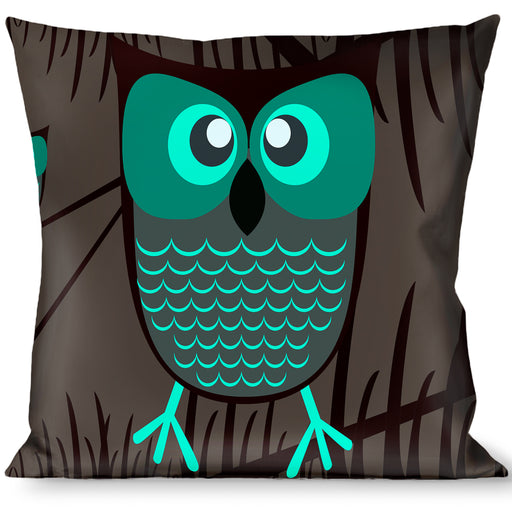 Buckle-Down Throw Pillow - Owls in Trees Turquoise Throw Pillows Buckle-Down   
