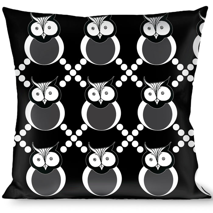 Buckle-Down Throw Pillow - Owls Monogram Black/White Throw Pillows Buckle-Down   