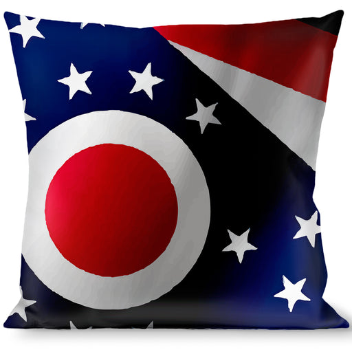 Buckle-Down Throw Pillow - Ohio Flags Stacked Throw Pillows Buckle-Down   