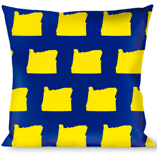 Buckle-Down Throw Pillow - Oregon State Silhouette Blue/Yellow Throw Pillows Buckle-Down   