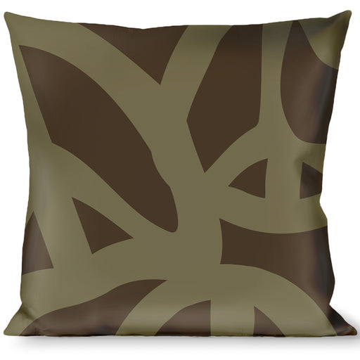 Buckle-Down Throw Pillow - Peace Brown/Olive Throw Pillows Buckle-Down   
