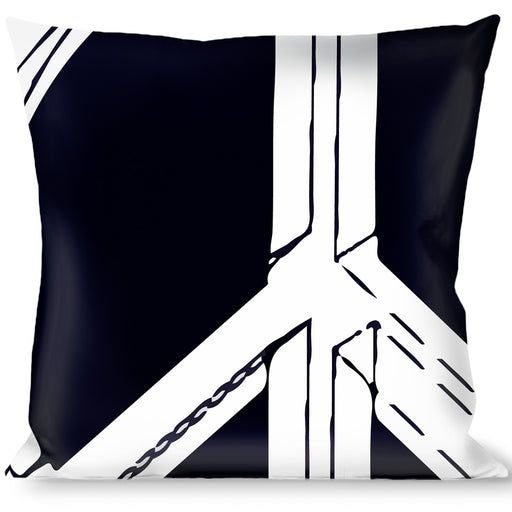 Buckle-Down Throw Pillow - Peace Sketch Black/White Throw Pillows Buckle-Down   