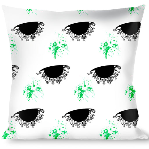 Buckle-Down Throw Pillow - Plaid Curls White/Black/Gray/Green Throw Pillows Buckle-Down   