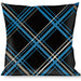 Buckle-Down Throw Pillow - Plaid Black/Turquoise/Gray Throw Pillows Buckle-Down   