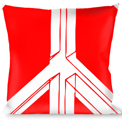 Buckle-Down Throw Pillow - Peace Sketch Red/White Throw Pillows Buckle-Down   