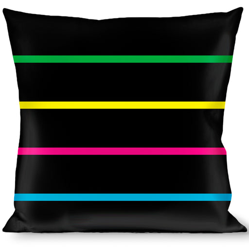 Buckle-Down Throw Pillow - Pinstripes Black/Multi Color Throw Pillows Buckle-Down   