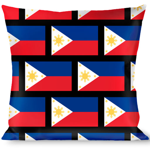 Buckle-Down Throw Pillow - Philippines Flags Throw Pillows Buckle-Down   