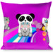 Buckle-Down Throw Pillow - Panda Hat Animals w/Bright Color Burst Throw Pillows Buckle-Down   