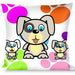 Buckle-Down Throw Pillow - Puppies w/Paw Prints White/Multi Color Throw Pillows Buckle-Down   