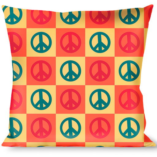Buckle-Down Throw Pillow - Peace Blocks Red/Yellow/Blue Throw Pillows Buckle-Down   
