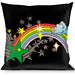 Buckle-Down Throw Pillow - Rainbow Cloud Stars Black Throw Pillows Buckle-Down   