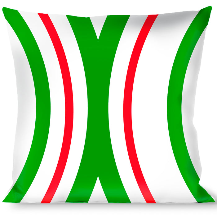 Buckle-Down Throw Pillow - Rings White/Green/Red Throw Pillows Buckle-Down   