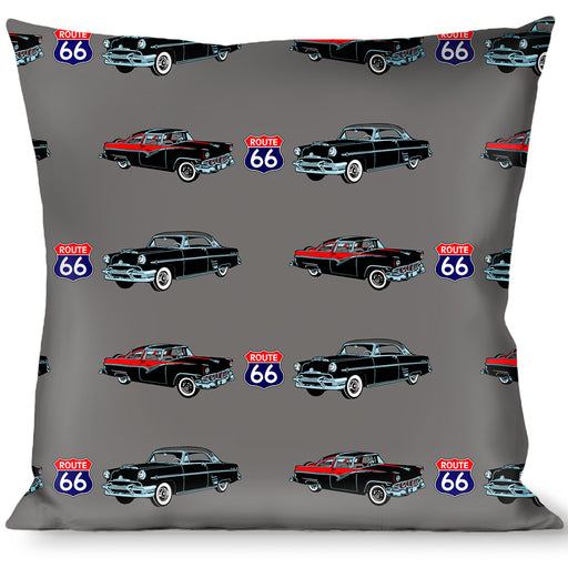 Buckle-Down Throw Pillow - Route 66 Classics Gray Throw Pillows Buckle-Down   