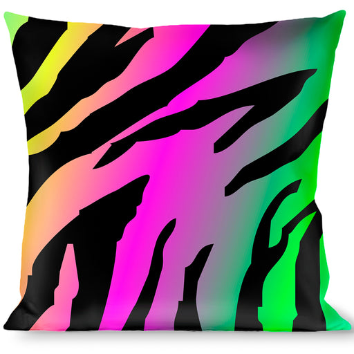 Buckle-Down Throw Pillow - Zebra Rainbow Ombre Throw Pillows Buckle-Down   