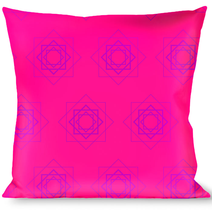 Buckle-Down Throw Pillow - Rotating Squares Pink/Purple Throw Pillows Buckle-Down   