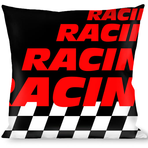 Buckle-Down Throw Pillow - RACING/Checker Black/White/Red Throw Pillows Buckle-Down   